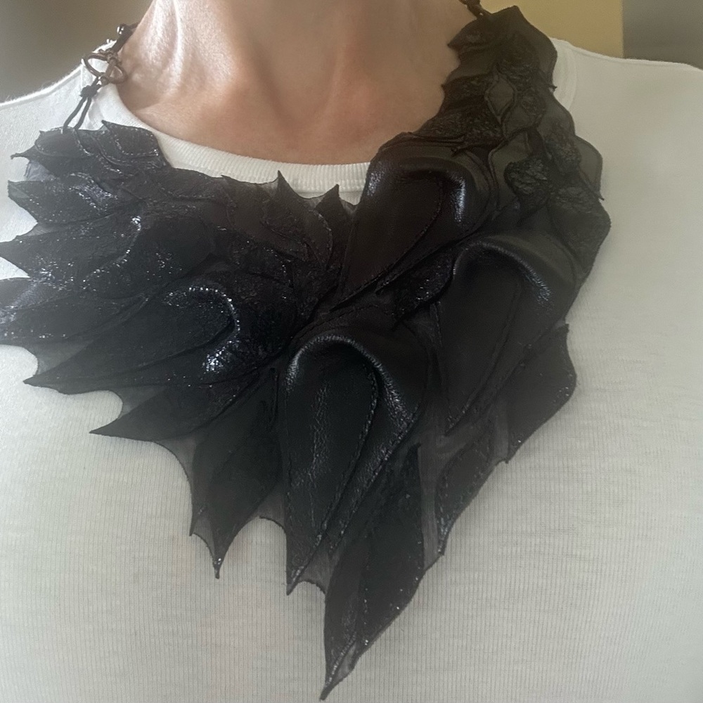 Leather & Lace Bib Necklace
